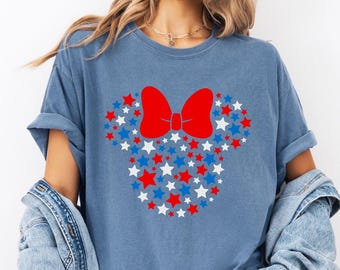 Comfort Colors Disney Minnie Fourth Of July Shirt, Happy 4th of July Tee, Disney Patriotic shirt, Independence Day, Patriotic Family shirt