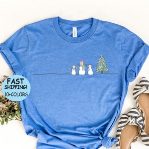 Christmas Snowmans Hoodie, Christmas Tree Sweater, Cute Snowman Shirt, Xmas Snowman Gift, Christmas Family vacation shirt, Xmas Family Trip