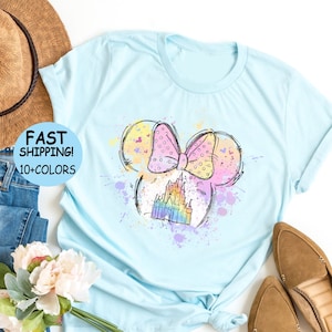 Disney Watercolor Castle Shirt, Disney Minnie Ears Castle Sweatshirt, Disney Girl Trip Hoodie, Disney Family Vacation Tee, Disney Women Gift