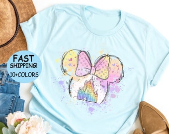 Disney Watercolor Castle Shirt, Disney Minnie Ears Castle Sweatshirt, Disney Girl Trip Hoodie, Disney Family Vacation Tee, Disney Women Gift