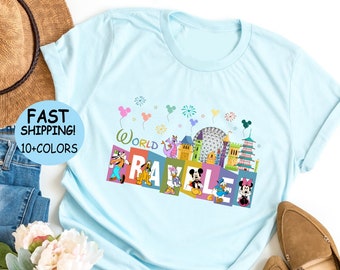 World Traveler Shirt, Mickey and Friends Traveler Tee, Disney Traveler Shirt, Disney Family Vacation Tee, Disney Epcot Shirt,Disney Trip Tee