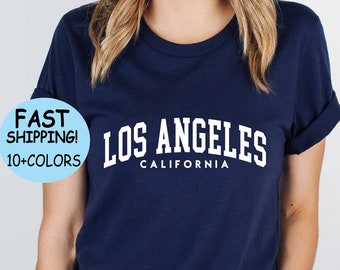 Camiseta de mezcla de algodón de Los Ángeles, California, recuerdo de la ciudad