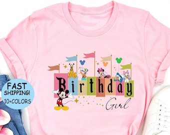 Disney födelsedagsflicka-tröja, Disney födelsedagsballong-tröja, Musse Pigg och vänner födelsedagsflicka-tröja, födelsedagsgrupp, Disney födelsedagsfamilj-tröja