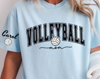 Comfort Colors Volleyball Mom Shirt: Personalized Sleeve, Garment-Dyed Tee