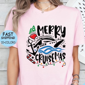 Camiseta navideña de Feliz Crucero: Camiseta de vacaciones familiares en crucero