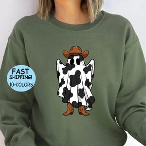 Halloween Ghost Shirt, Cowboy Ghost Sweatshirt, Western Halloween Cowboy Shirt, Cute Fall Shirt, Spooky Season Hoodie, Gift For Halloween