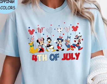 Camiseta de Mickey y sus amigos para el 4 de julio, sudadera con el 4 de julio, sudadera con capucha patriótica de Disney, camiseta del Día de la Independencia, camiseta de la libertad de Disney