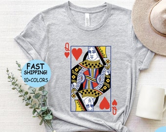 Camiseta gráfica de la Reina de Corazones: camiseta para mujer, camiseta de mujer, camiseta feminista vintage, naipes, camiseta de la Reina de Corazones, regalo para ella