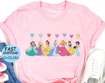 Disney Princesses squad Shirt, Disney Princess Balloons Sweatshirt, Disney Family Vacation Hoodie, Disney Girl Trip shirt, Cinderella, Tiana