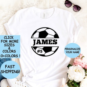 Custom Soccer Ball Shirt: Personalized Team Tee (Font 13)