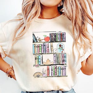 Comfort Colors Princess Book Shirt, Disney Princess Librarian Shirt, Disney Book Lover Shirt, Belle&#39;s Library Shirt, Disney Book Worm Tee