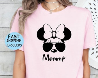 Minnie Sunglasses Mommy Shirt, Disney Mama Mouse Trip Sweatshirt, Custom Minnie Aviator Tee,Disneyland Family Hoodie, Disney Shirt for Women
