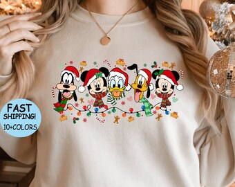Disney Micky und Freund Weihnachten Sweatshirt, Weihnachtsgeschenk, Disney Weihnachten Familiengeschenk, Disney Weihnachten Shirt, Disney Weihnachtsreise Hoodie