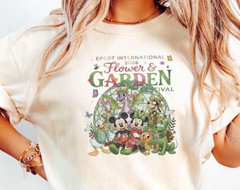 Comfort colors Disney Mickey and Friends Plants Shirt, Epcot International Flower & Garden Festival 2026 Shirt, Disney Family Trip Tee