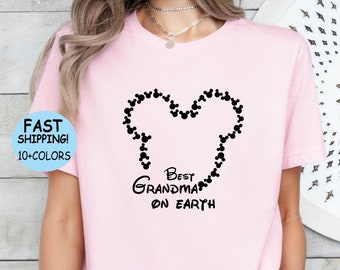 Camiseta de abuela, sudadera de la mejor abuela del mundo, camiseta de abuela de Disney, sudadera con capucha de vacaciones de Disney, camiseta de abuela de Mickey, regalo de abuela de Disneyland
