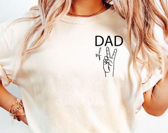 Comfort Colors® Dad of 2 shirt,Dad Square shirt, Father's Day Gift, Funny Daddy shirt, Dad of Two Children Tee, Gift For Husband
