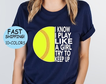 Softball Girl Power Shirt: Lustiges Team Tee, Play Like a Girl