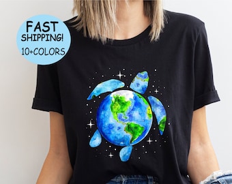 Earth Day Turtle-shirt: milieuvriendelijk T-shirt, Save The Planet