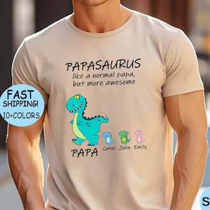 Grandpasaurus Like A Normal Grandpa But More Awesome, Funny Grandpa shirt, Father&#39;s Day Tee, Custom Grandpa Sweatshirt, kids name Dad Hoodie
