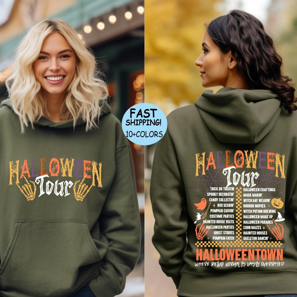 Halloween Tour Sweatshirt, Halloween Vibes Shirt, Retro Halloween Season Shirt, Retro Halloween Skeleton Shirt, Funny Halloween Party Hoodie New Hoodie