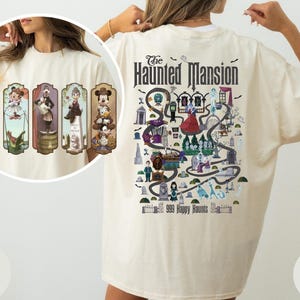 Chemise carte du manoir hanté Comfort Colors®, chemise manoir hantée rétro, t-shirt Stretching Room, chemise Halloween Disney, t-shirt voyage en famille Disney