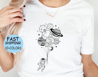 Funny Astronaut Planets Shirt: Spaceman Outer Space Tee