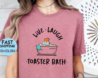 Camiseta de baño tostador "Vive, ríe": divertida y sarcástica