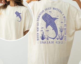 Comfort Colors Whale Shark T-shirt, christelijk strandshirt
