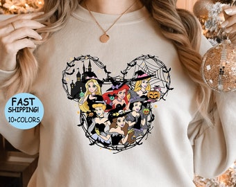 Disney Halloween-prinses-sweater, T-shirt Halloween-prinses personages, Disney-prinsescadeau, grappige prinsessenhoodie, shirt Princess Witchy