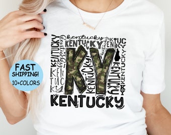 Kentucky State Camo Tee: University Football Basketball Game Day, Kentucky University Tee,  Military Doodle Kentucky sweatshirt,Kentucky Tee