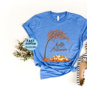Hello Autumn Sweatshirt, Happy Fall Sweatshirt,Love Fall Y&#39;all Shirt, Hello Fall Pumpkin Tee, Thanksgiving Shirt, Family Thanksgiving Hoodie