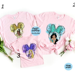 Disney Prinzessinnen Aquarell Shirt, Disney Prinzessinnen Schloss Shirt, Prinzessinnen Geburtstag Shirt, Disney Gruppe Passende Shirt, Schneewittchen Prinzessinnen