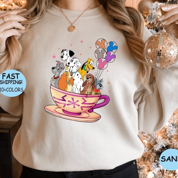Disney Balloons Tea Cup Dog Shirt, Disney Dog and Friends Shirt, Disney Teacup Shirt, Disney Balloons Teacup Shirt, Disney Character Shirt