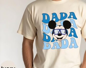 Comfort Colors Retro Dada Shirt, Mama T-shirt, Fathers Day Shirt, Disney Family Trip Shirt, Gift For Dad, Minnie Mama shirt, Mickey Dada tee