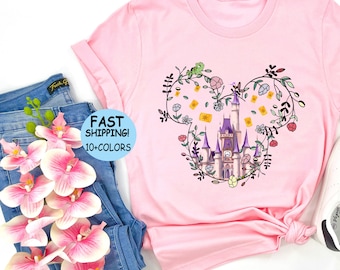 Floral Castle Tee: Magic Kingdom Spring Vacation Shirt