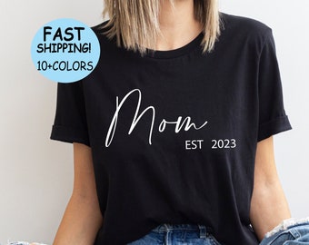 Maman Est. T-shirt 2025, faire-part de grossesse, cadeau de nouvelle maman