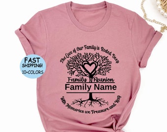 Anpassad t-shirt för familjeåterförening: Design av minnesträd