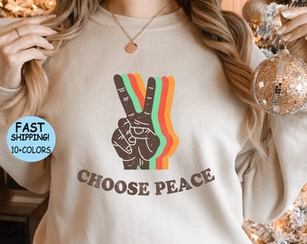 Retro Peace Sign Shirt: Inspirational Kindness Tee