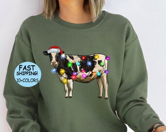 Christmas shirt,Cute Cow Christmas Sweatshirt,2023 Merry Christmas,Merry  Christmas,2023 Happy New Year,Christmas Gift,Christmas Light