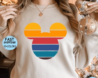 Retro Sunset Mickey Mouse Shirt, Family Vacation Tee