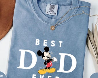 Comfortkleuren Mickey Mouse shirt beste vader ooit, shirt Disney vader, Vaderdag T-shirt, shirt grappige vader, T-shirt verjaardag papa, shirt nieuwe vader