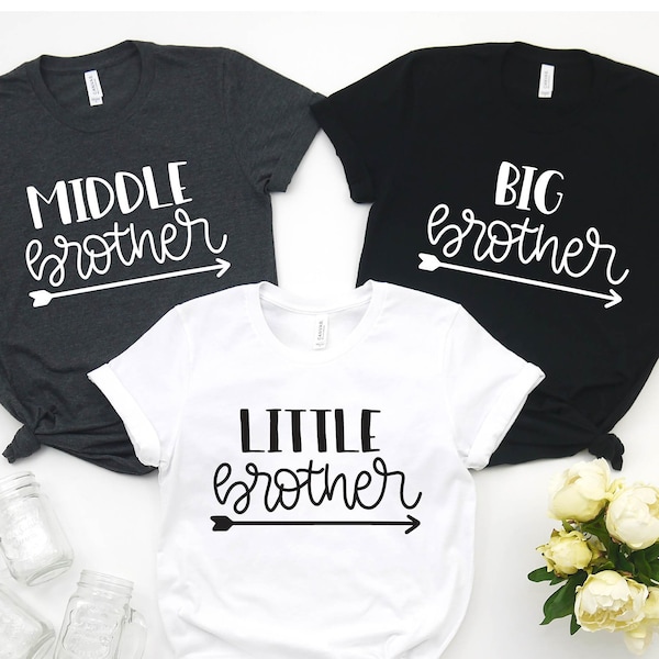 Big Brother Shirt, Big Middle Little Shirt Set, Matching Brothers Shirt, Pregnancy Announcement, Middle Brother Shirt, Little Brother Shirt