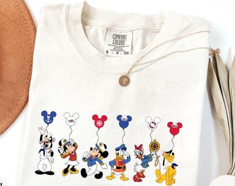 Comfort Colors® Disney Mickey And Friends Cruise balloons Shirt, Disney Cruising shirt, Disney Family Vacation Tee, Disney Cruise Trip Tee