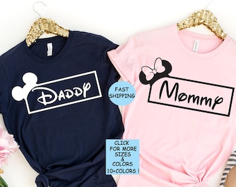 Camiseta Disney para mamá y papá, camisetas Disney personalizadas, camisetas familiares Disney personalizadas, camiseta Mickey para papá, camiseta Disney para hombre, camiseta Mamá (fuente 12)