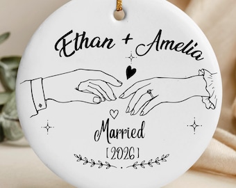 Personalized Christmas Married ornament, Wedding Decor, First Christmas Keepsake, Our 1st Christmas Mr & Mrs Ornament, Housewarming Decor