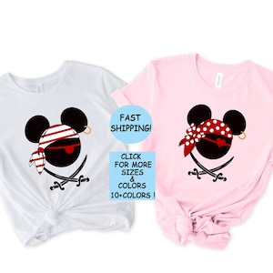 Matching Disney Pirates Cruise Shirt, Minnie and Mickey Pirates of Caribbean T-Shirt,  Cruise Matching Shirt, Pirate Party, Cruise Tee