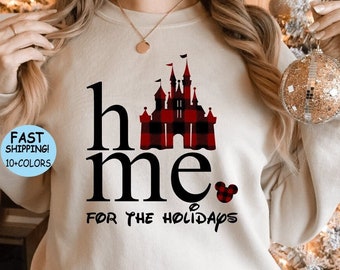 Disney Christmas Sweatshirt, Disney Xmas Family Trip Hoodie, Xmas matching shirt, Christmas Vacation tes, Disney Home for the Holidays shirt