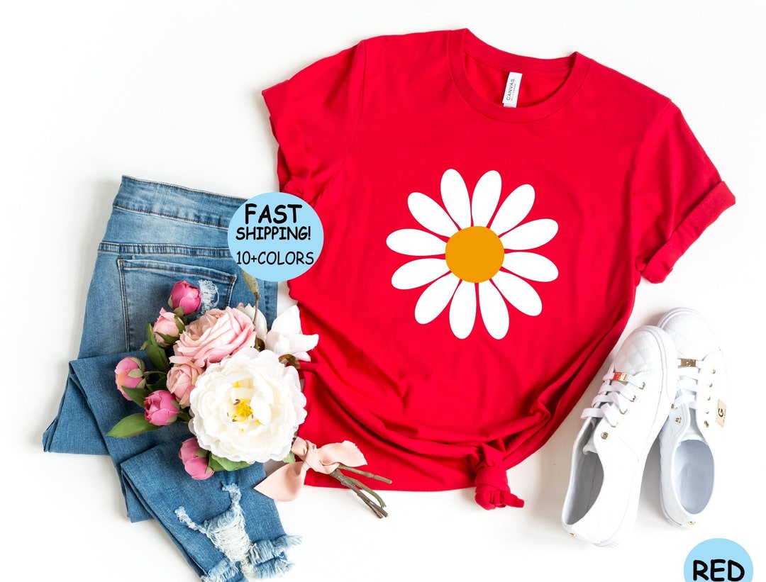 Simple Daisy Graphic Tee Simple Floral Graphic Tee Floral Etsy