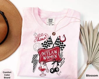 Comfort Colors Cowgirl Shirt: Western T-Shirt, Cowboy Collage Tee, Outlaw Women Shirt