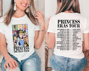 Disney Princess Eras Tour Shirt, Disney Princess Characters Sweatshirt, Disney World Girl Trip Hoodie, Disney Princess Birthday Girl Shirt